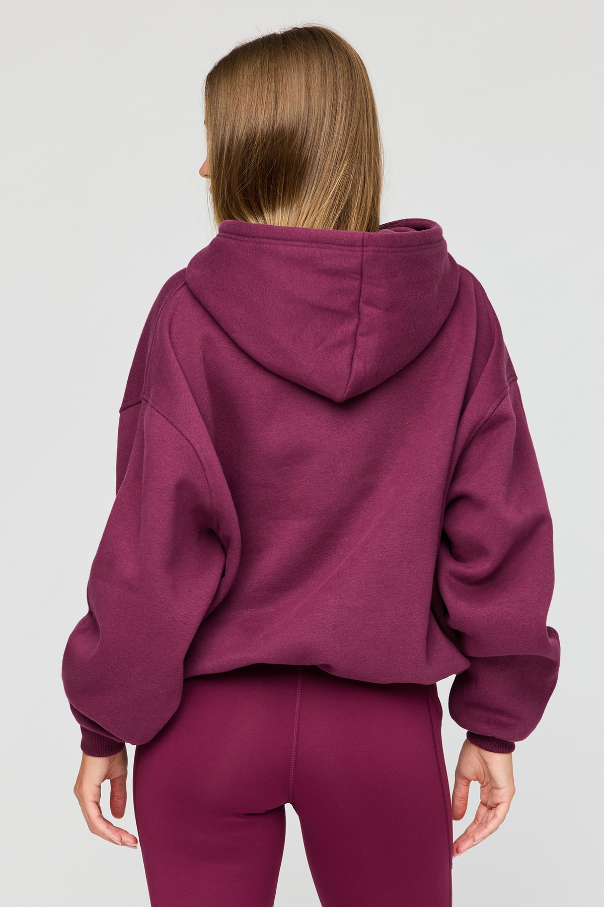 Alt View 2. Luxe Fleece Bubble Hoodie - Purple