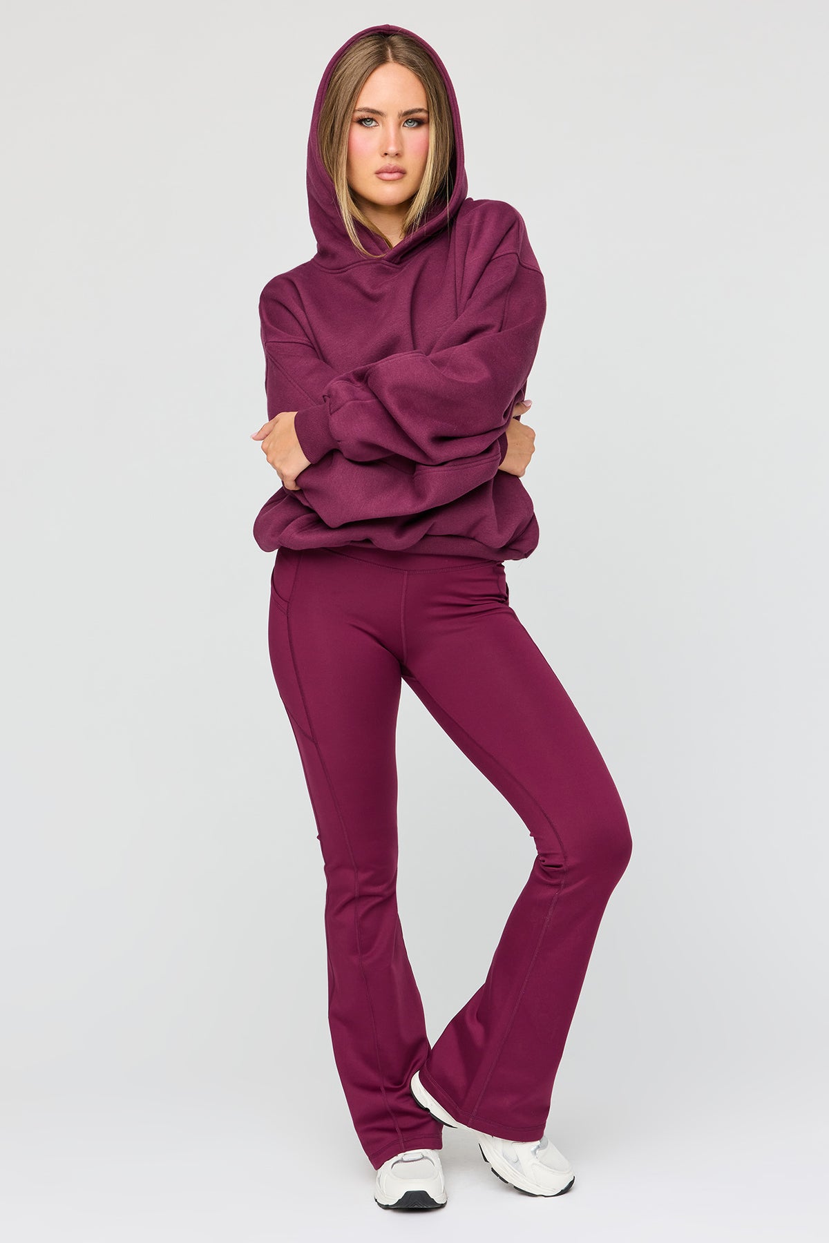 Alt View 3. Luxe Fleece Bubble Hoodie - Purple