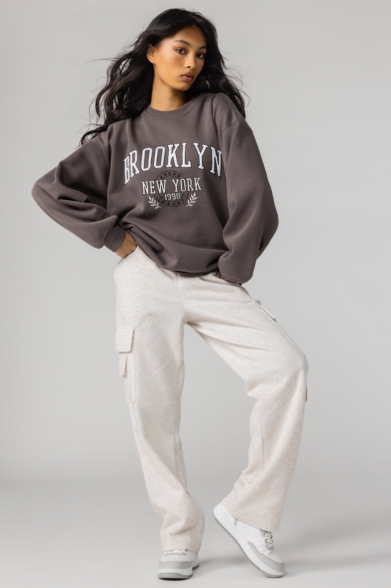 Brooklyn NY Chenille Embroidered Fleece Sweatshirt