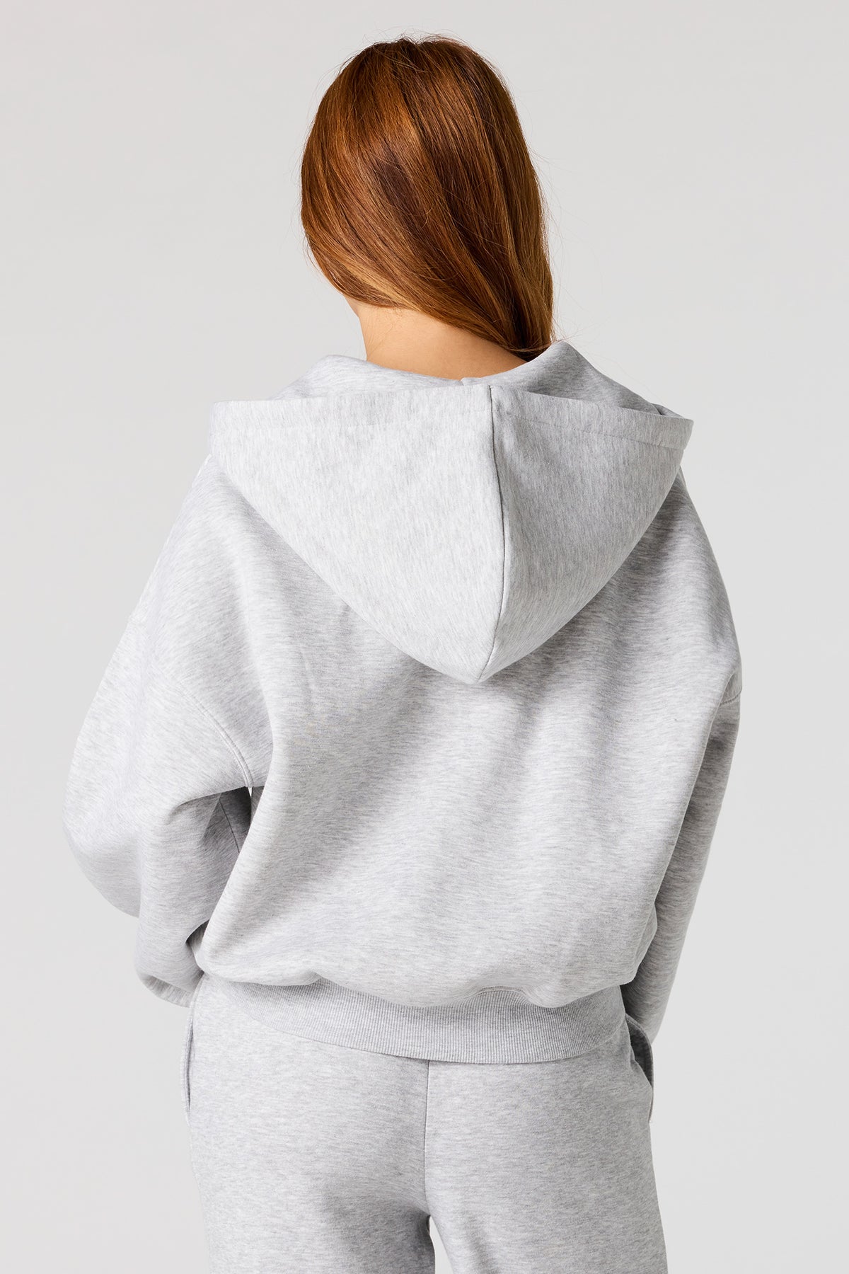 Alt View 14. Fleece Boxy Zip-Up Hoodie - Grey Blue