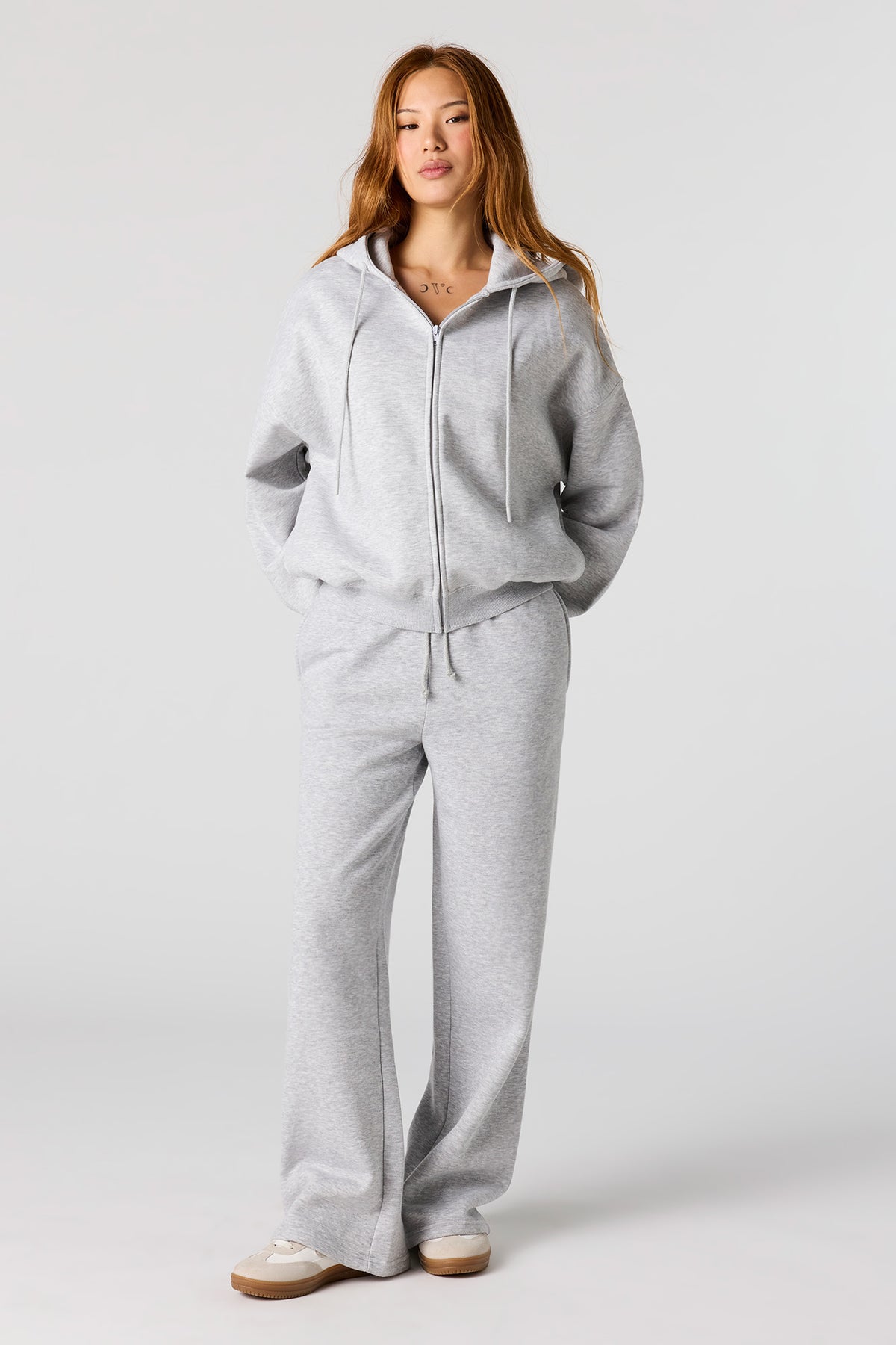 Alt View 15. Fleece Boxy Zip-Up Hoodie - Grey Blue