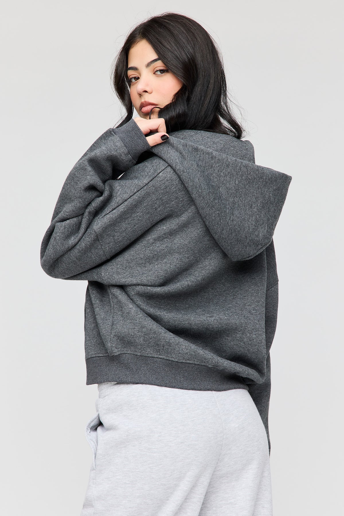 Alt View 6. Luxe Fleece Boyfriend Zip Hoodie - Green