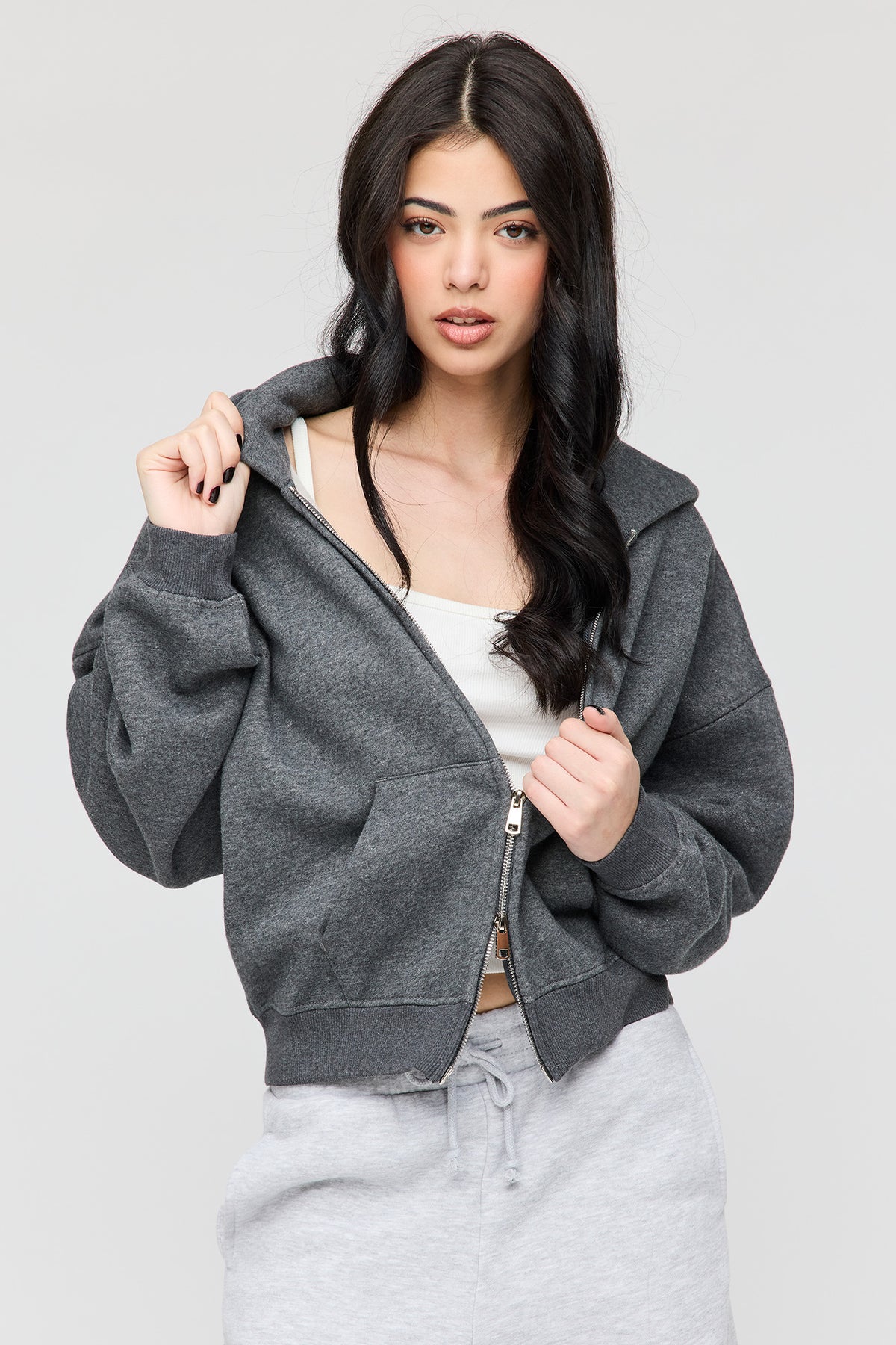 Alt View 5. Luxe Fleece Boyfriend Zip Hoodie - Green