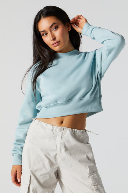 Fleece Cropped Sweatshirt