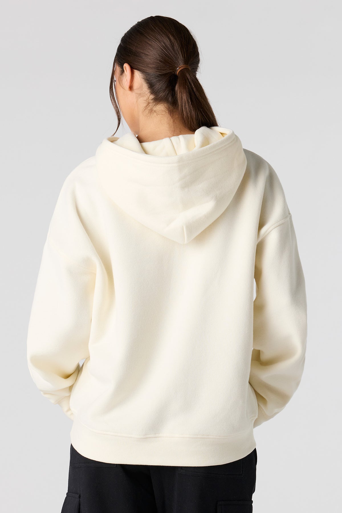 Alt View 2. Luxe Fleece Boxy Hoodie - Ivory