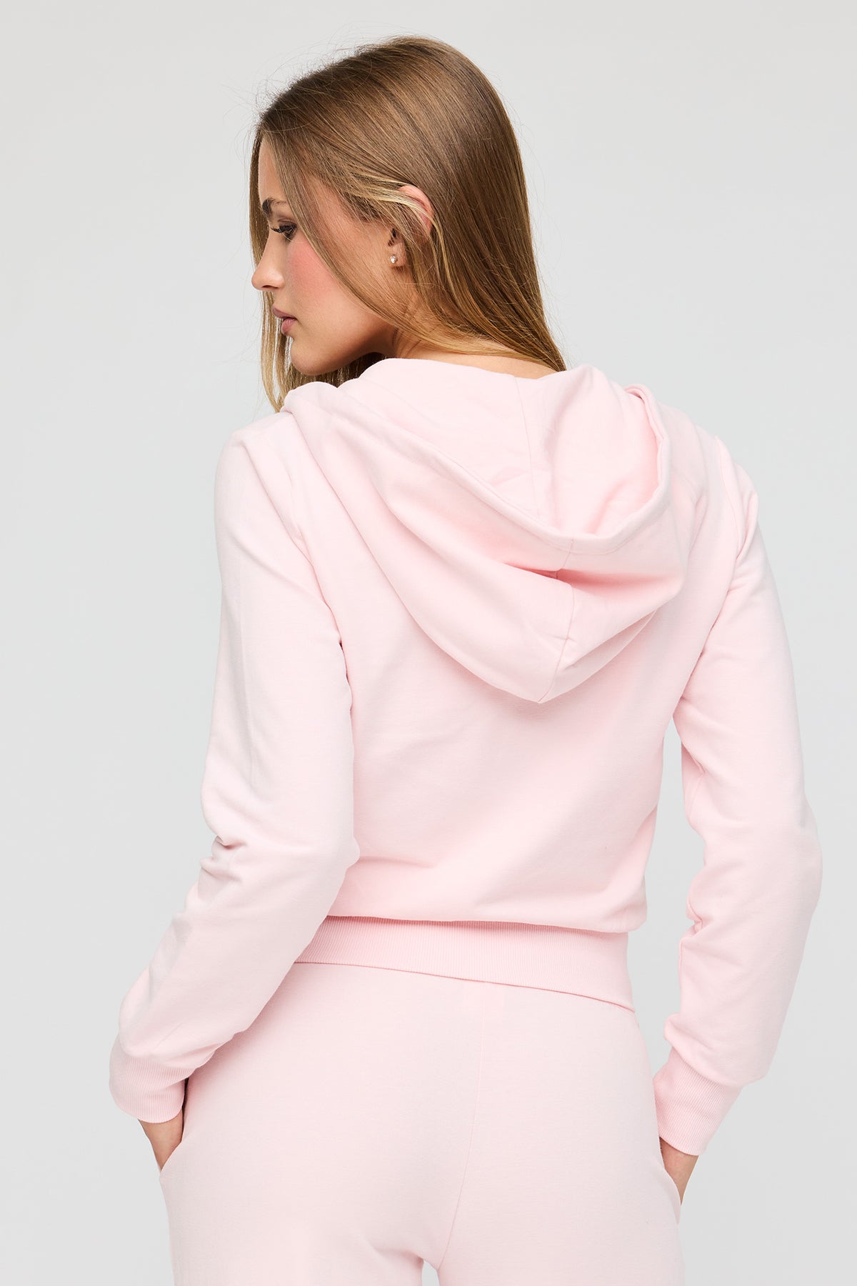 Alt View 2. French Terry Zip Hoodie - Light Pink