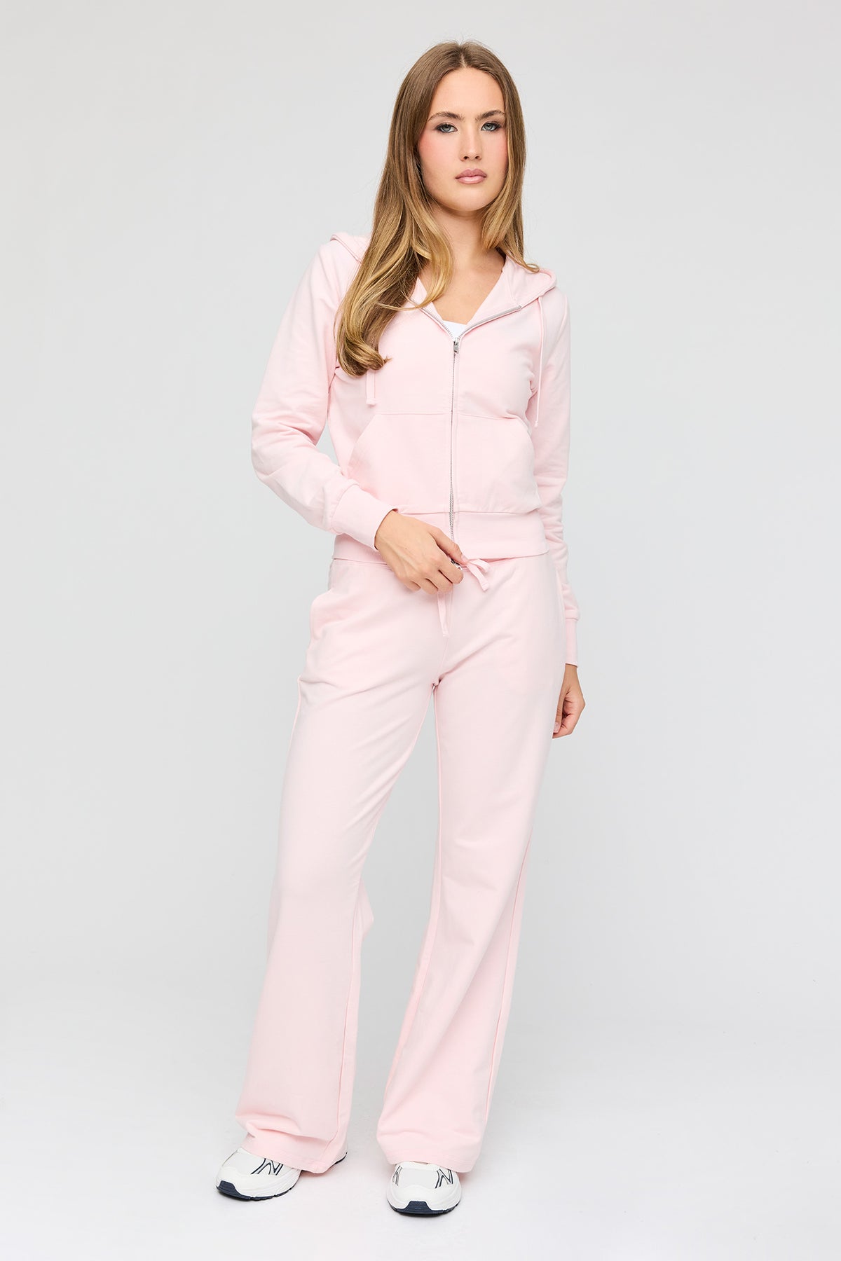 Alt View 3. French Terry Zip Hoodie - Light Pink