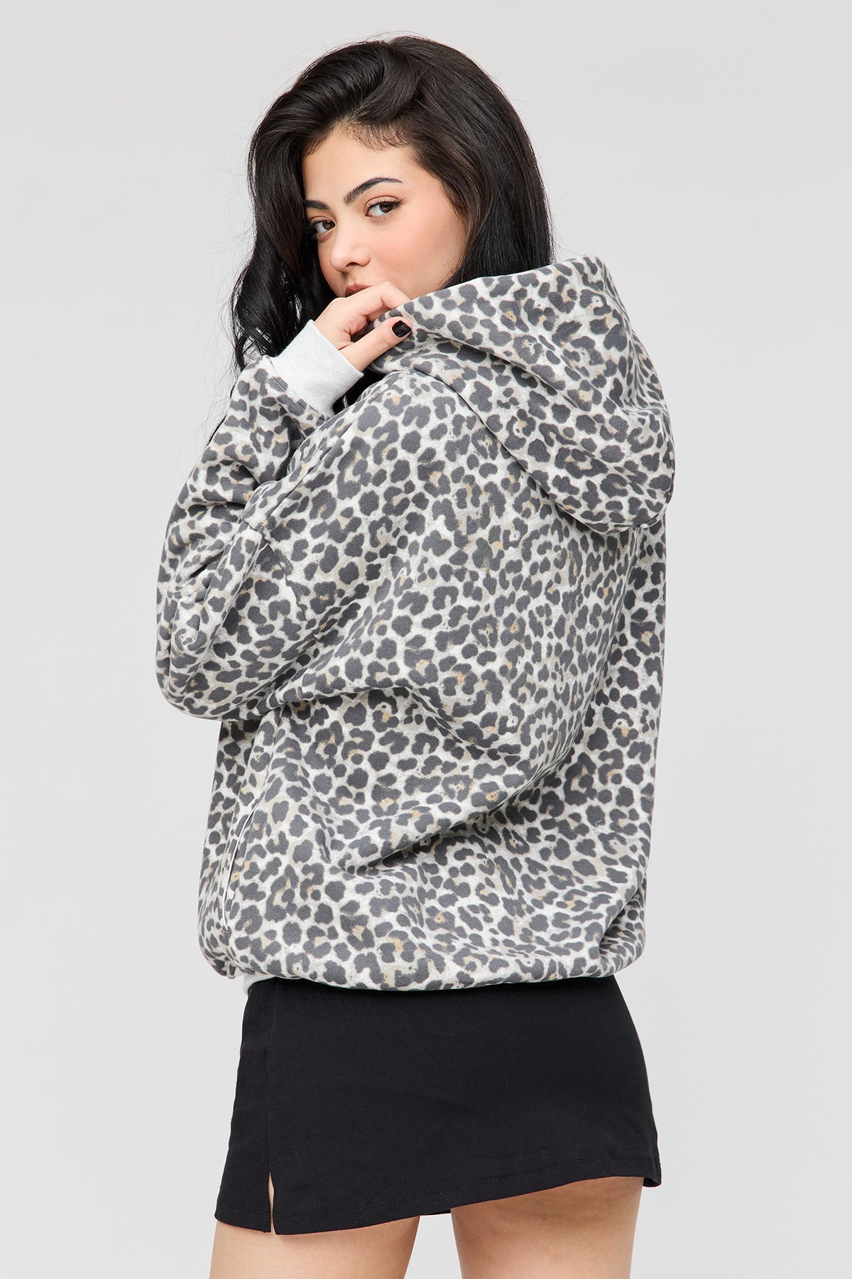 Alt View 2. Luxe Fleece Favourite Hoodie - Leopard