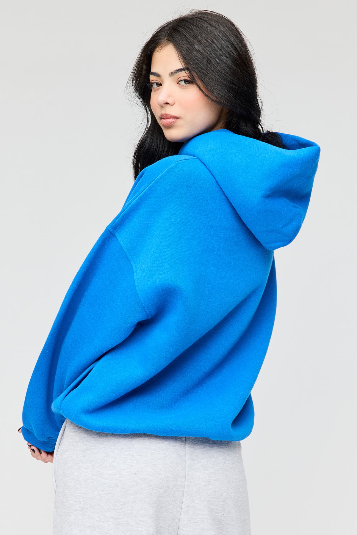 Alt View 2. Luxe Fleece Favourite Hoodie - Blue