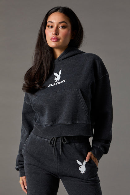 Playboy Bunny Graphic Washed Hoodie