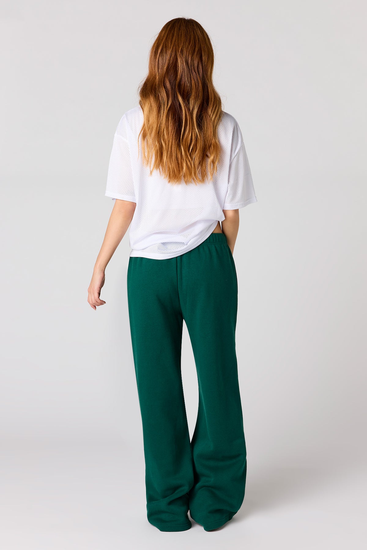 Alt View 3. Fleece Ultra Wide Leg Sweatpant - Green