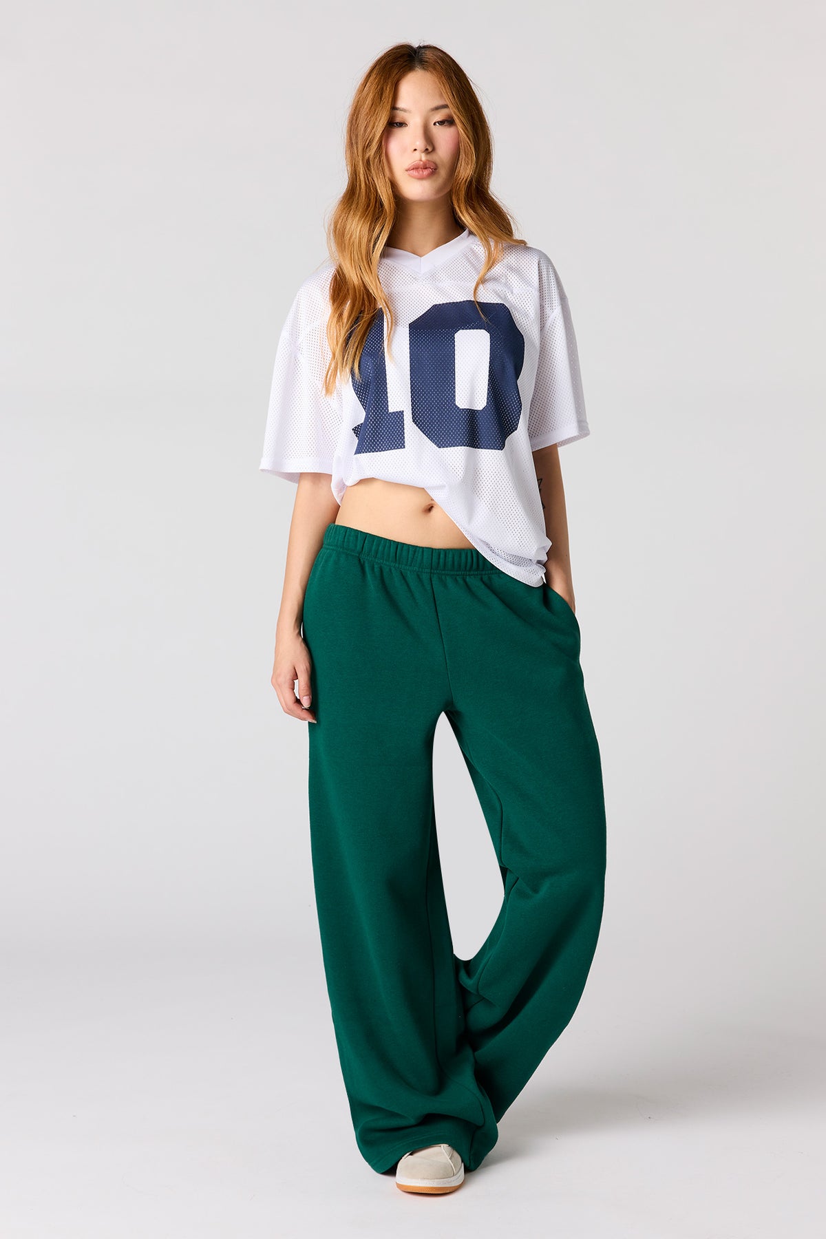 Fleece Ultra Wide Leg Sweatpant - Green