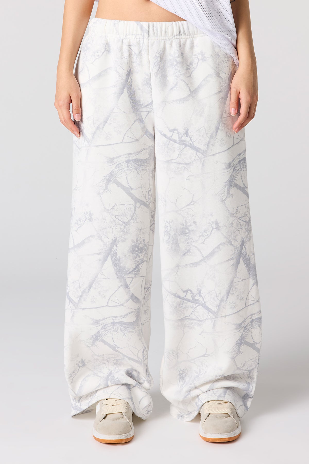 Alt View 2. Fleece Ultra Wide Leg Sweatpant - Grey Blue