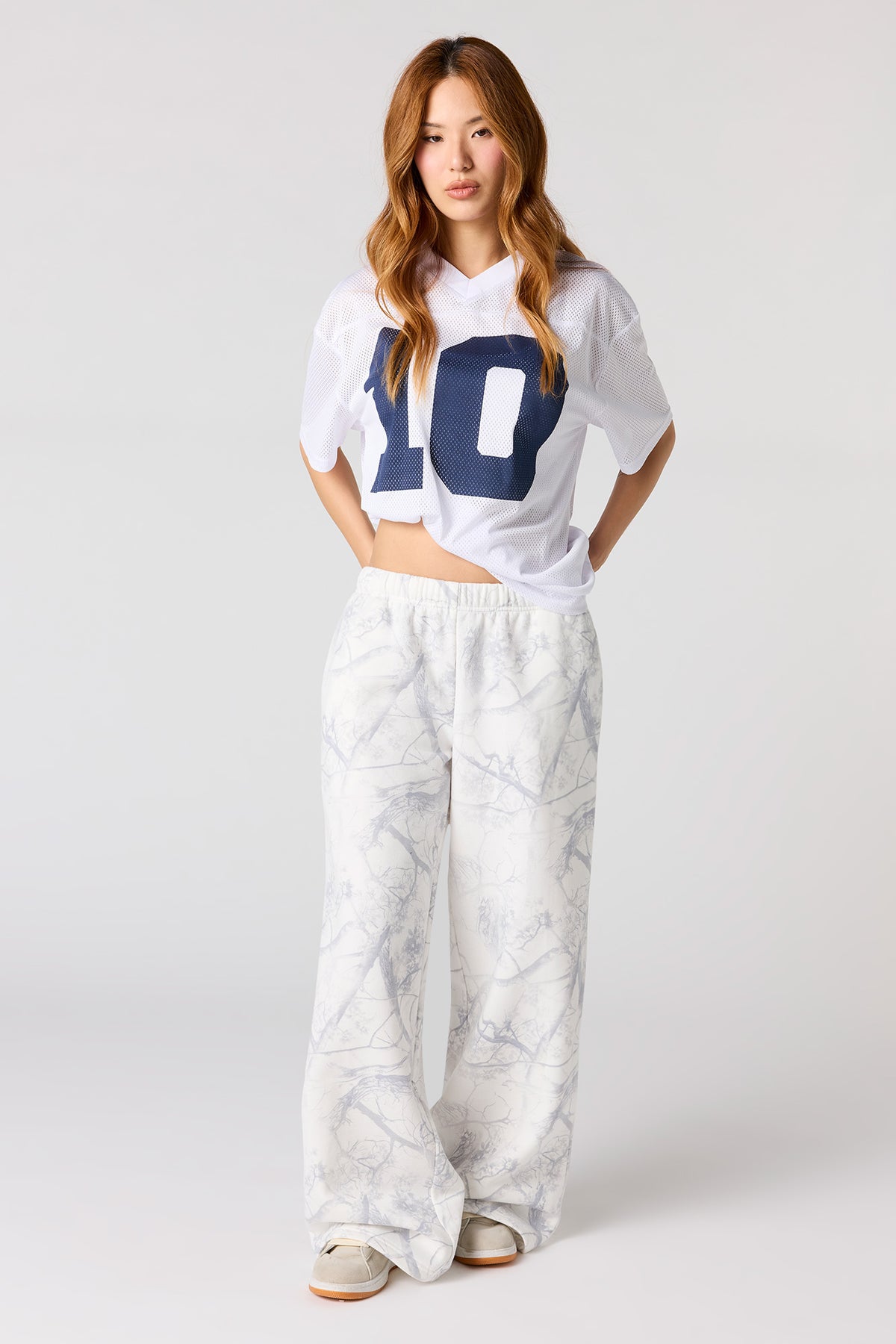 Fleece Ultra Wide Leg Sweatpant - Grey Blue