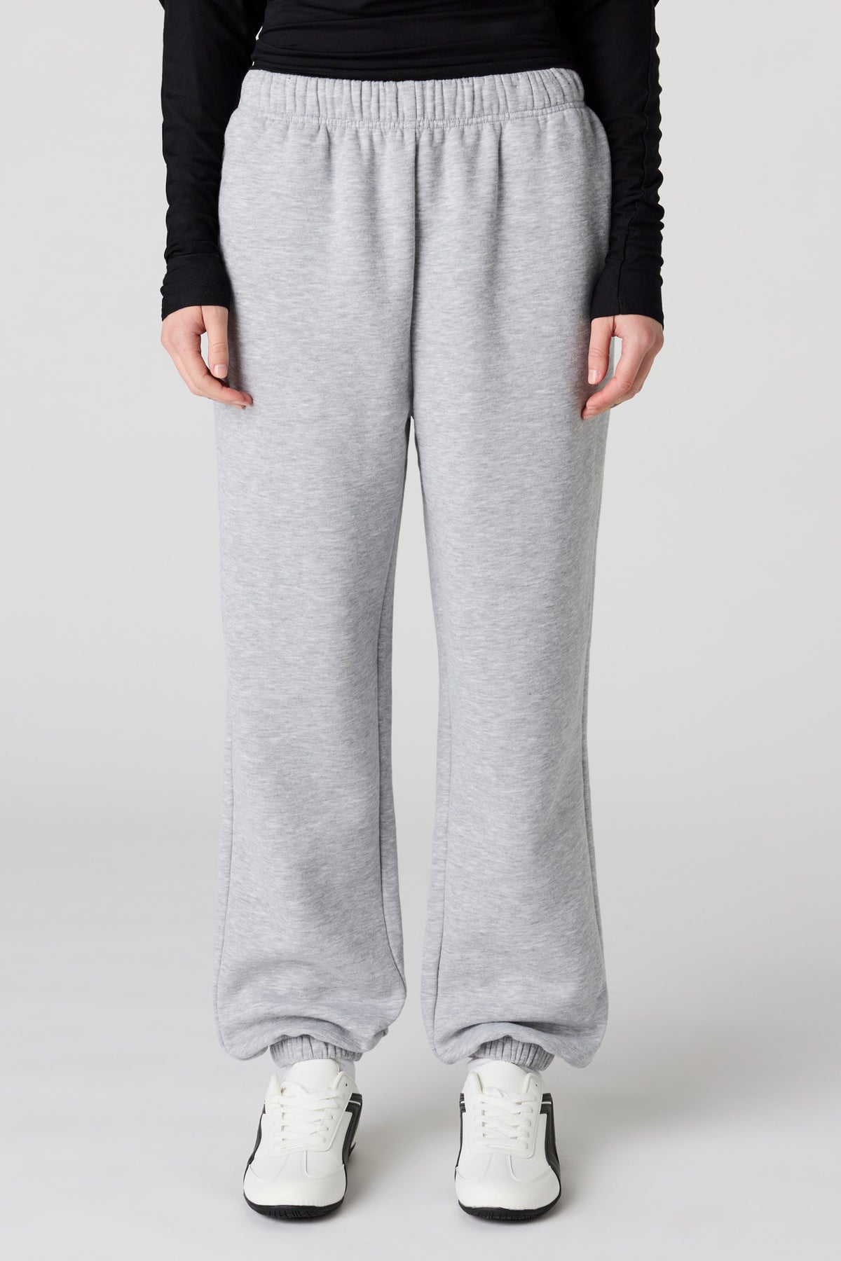 Alt View 2. Fleece Jogger - Heather Grey