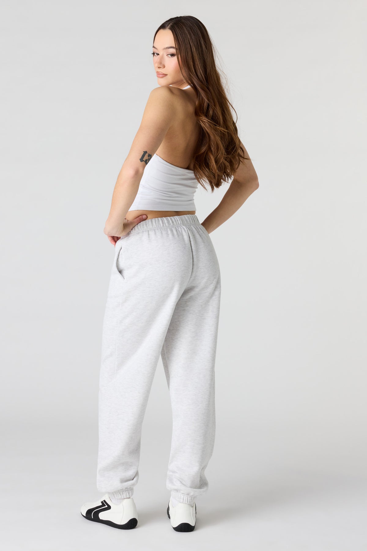 Alt View 3. Fleece Jogger - Light Grey