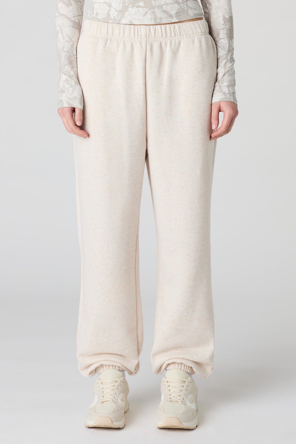Alt View 2. Fleece Jogger - Oatmeal