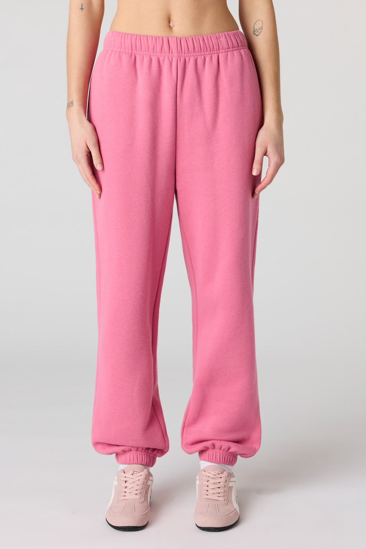 Alt View 2. Fleece Jogger - Pink