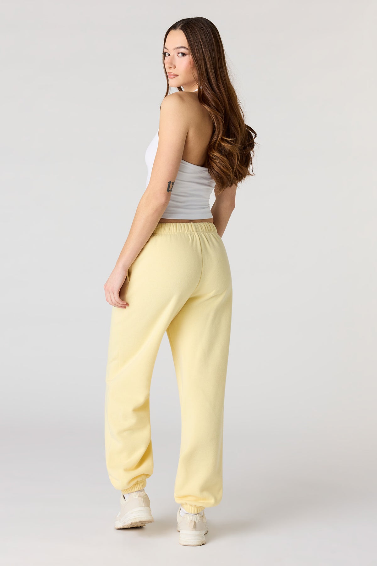 Alt View 3. Fleece Jogger - Yellow