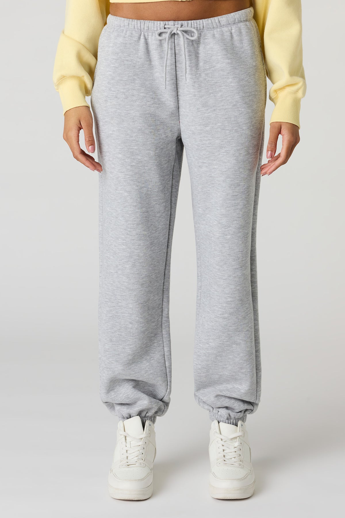 Alt View 2. Low Rise Fleece Jogger - Heather Grey