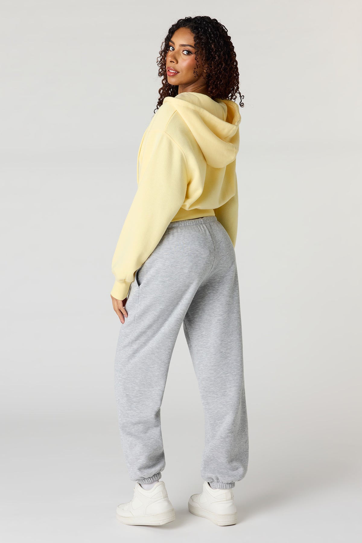 Alt View 3. Low Rise Fleece Jogger - Heather Grey
