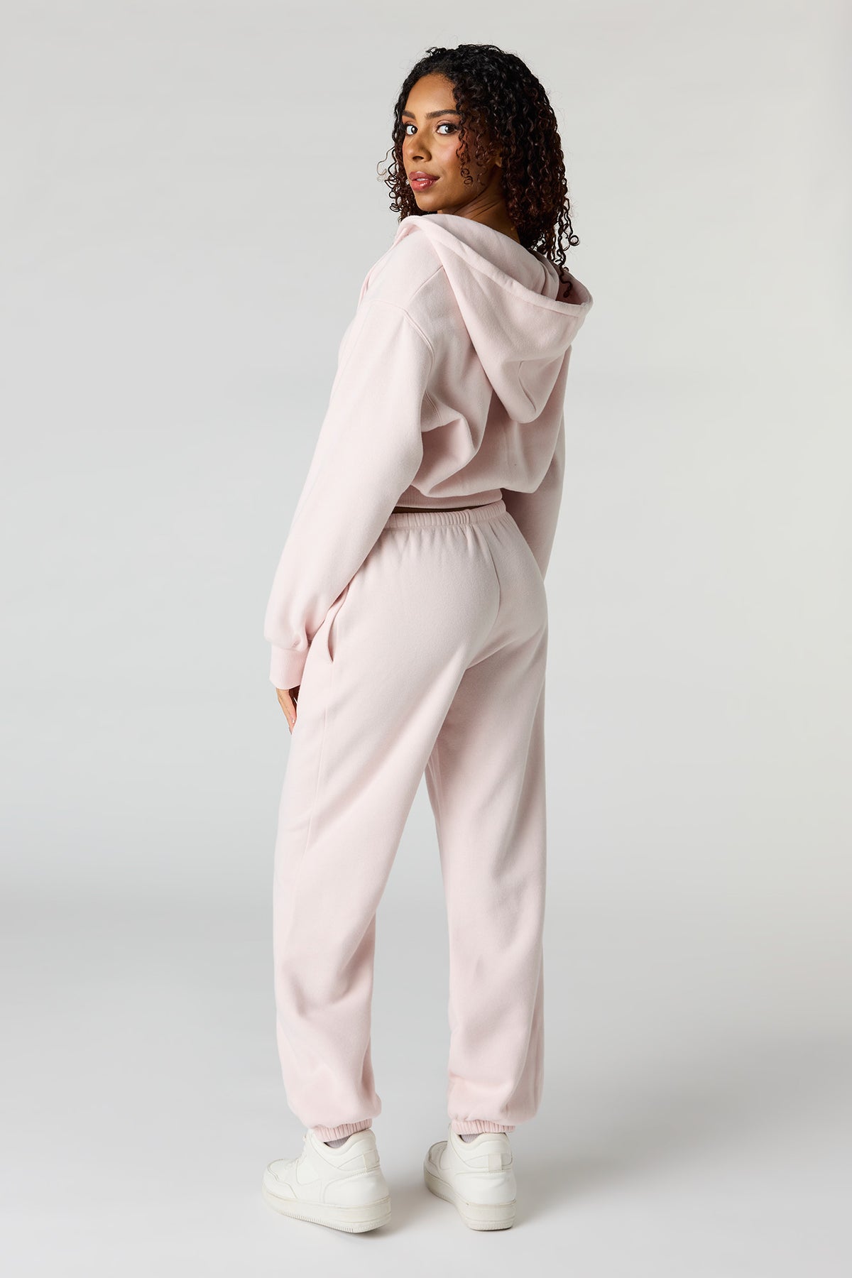 Alt View 3. Low Rise Fleece Jogger - Light Pink