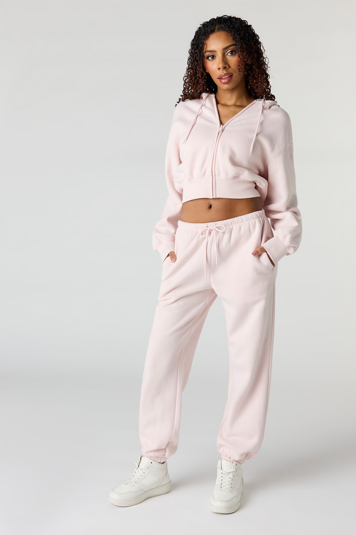 Low Rise Fleece Jogger - Light Pink