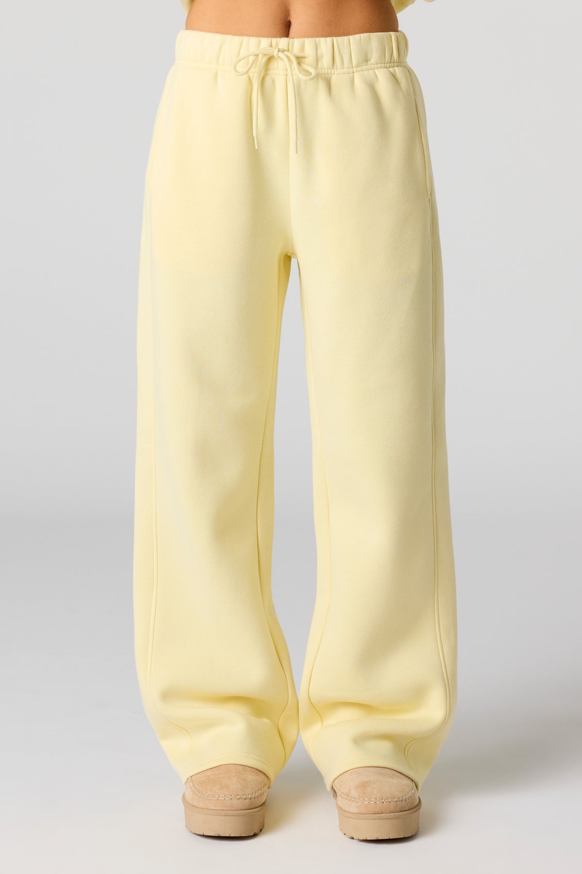 Alt View 2. Evolve HD Print Wide Leg Fleece Sweatpant - Yellow