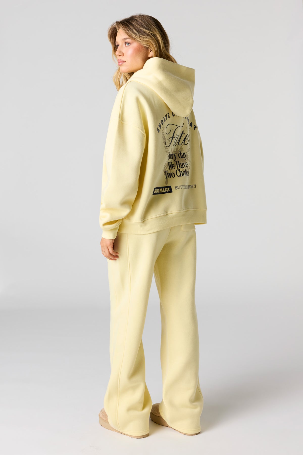 Alt View 3. Evolve HD Print Wide Leg Fleece Sweatpant - Yellow