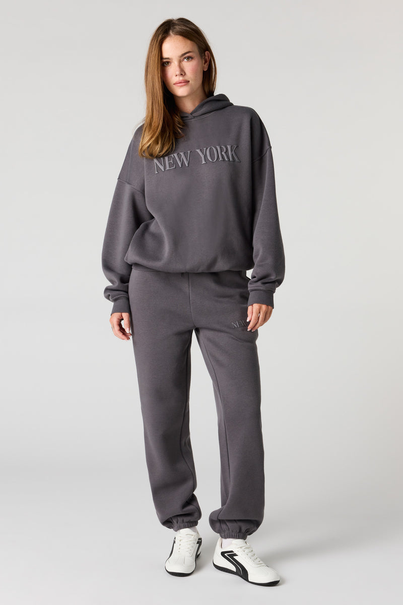 NY Puffed Print Fleece Jogger