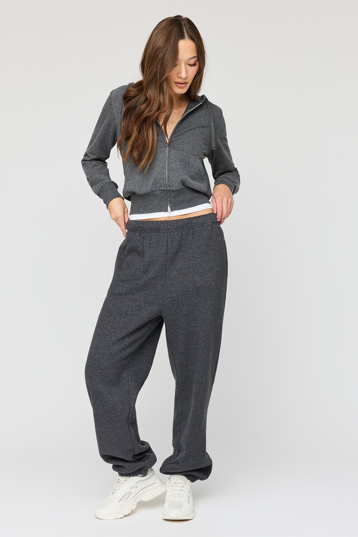 Luxe Fleece Boyfriend Jogger - Charcoal