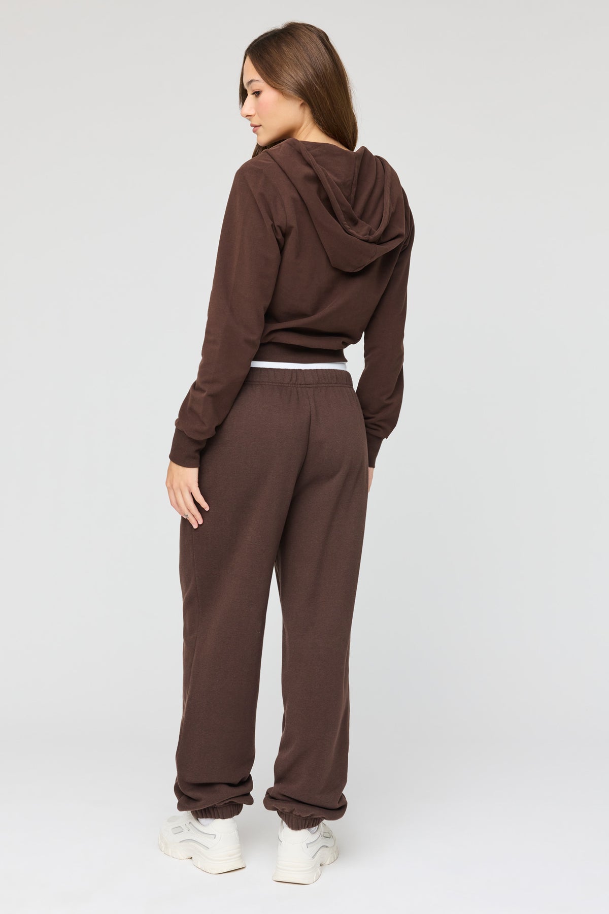 Alt View 3. Luxe Fleece Boyfriend Jogger - Brown