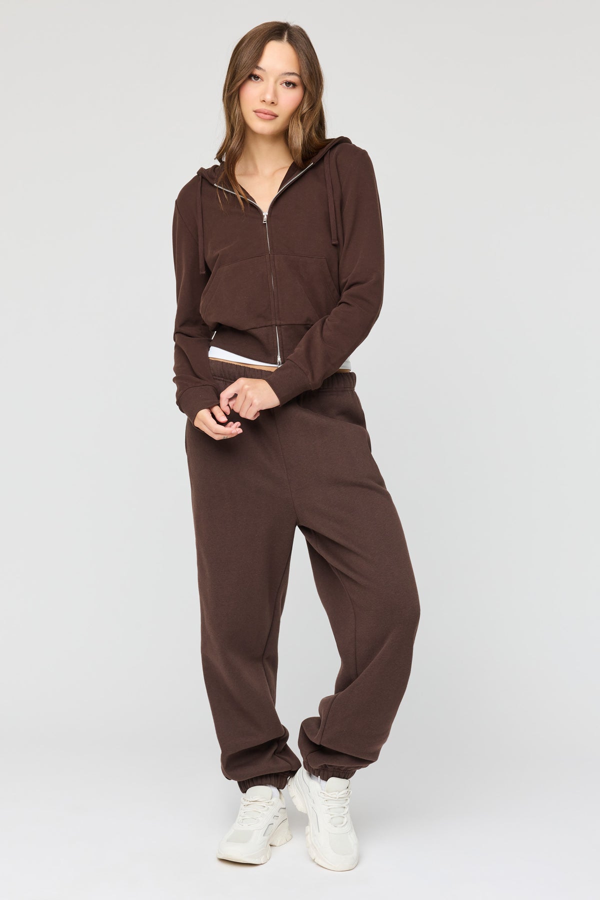 Luxe Fleece Boyfriend Jogger - Brown