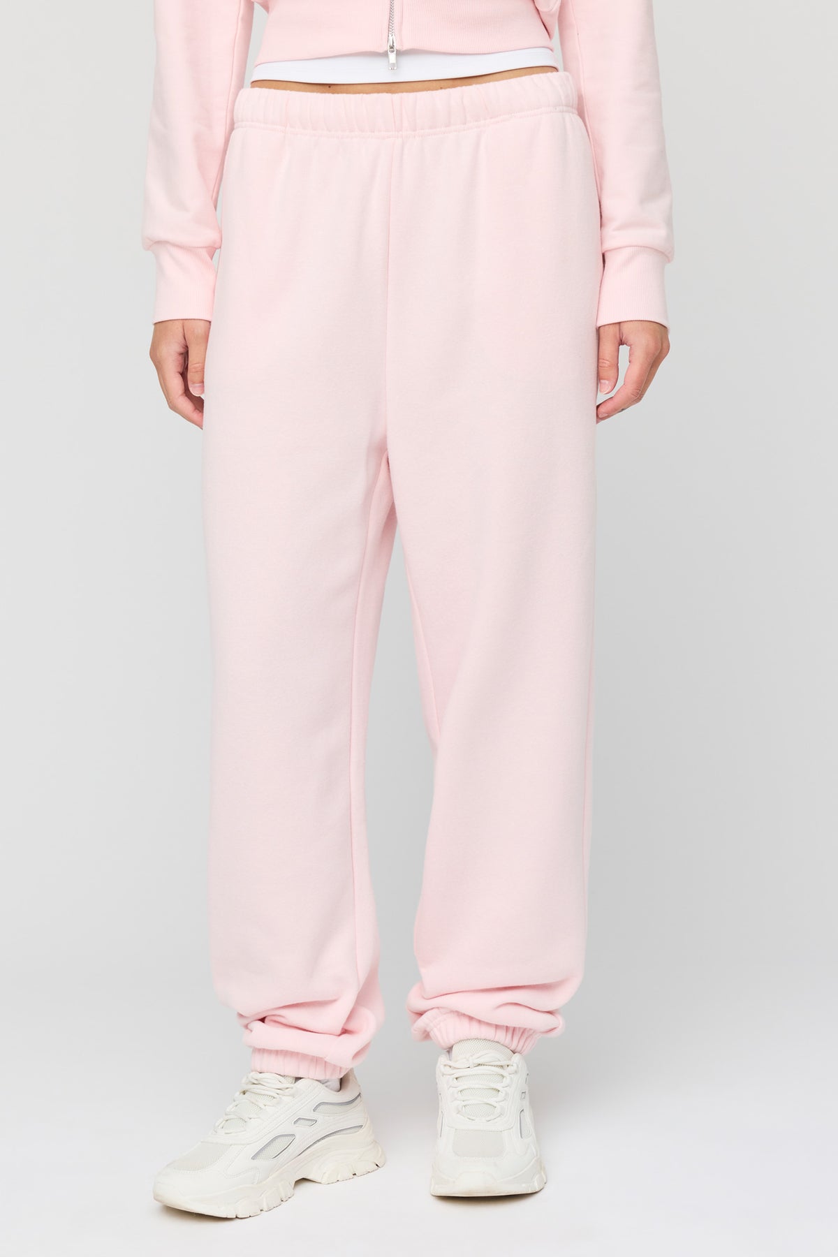 Alt View 2. Luxe Fleece Boyfriend Jogger - Light Pink