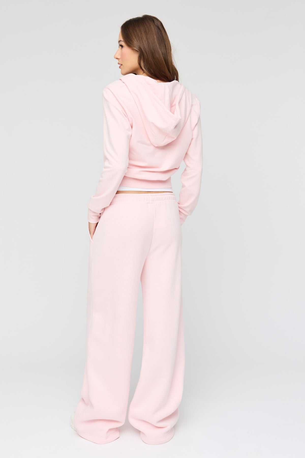 Alt View 3. Luxe Fleece Wide Leg Sweatpant - Light Pink