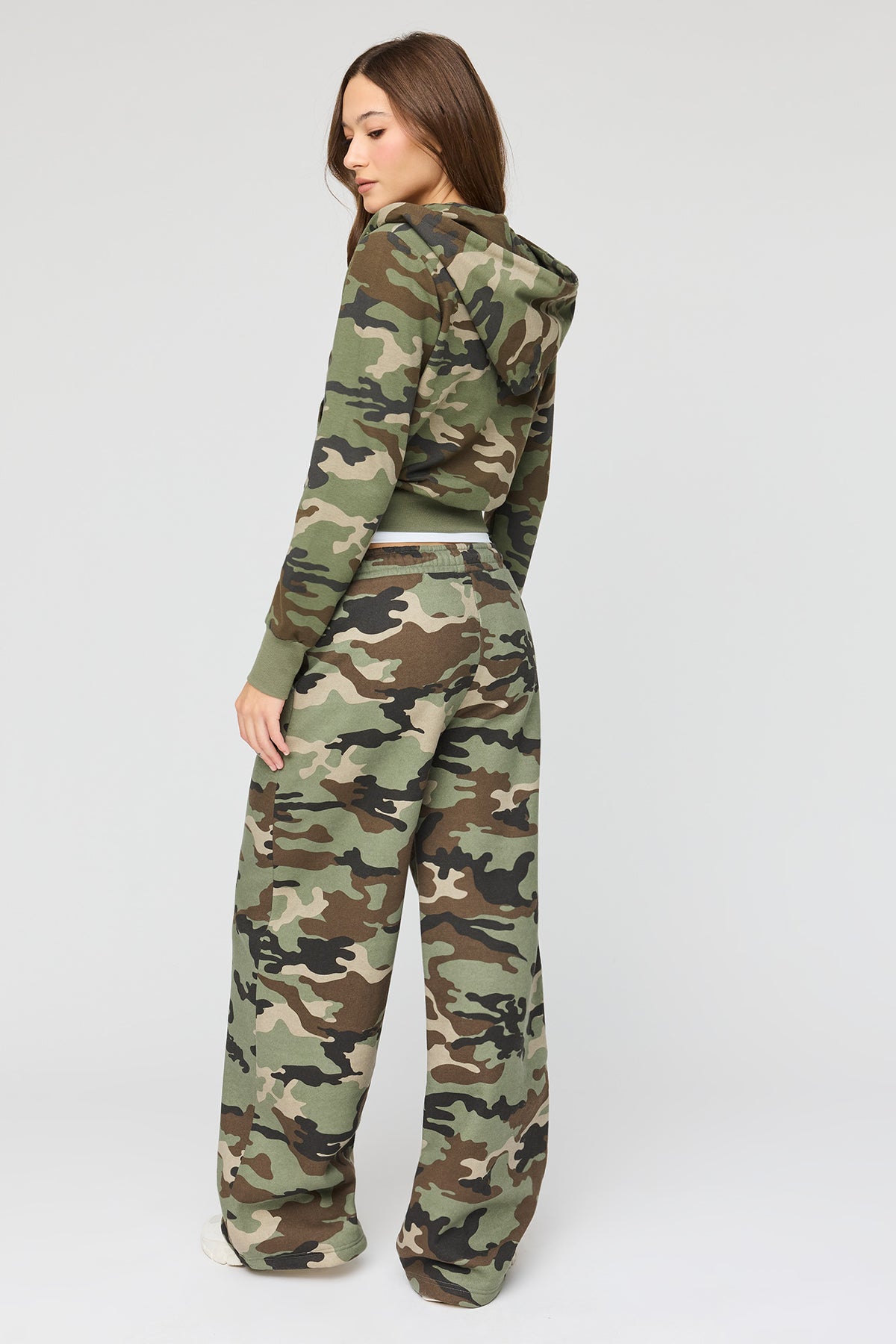 Alt View 3. Luxe Fleece Wide Leg Sweatpant - Camouflage