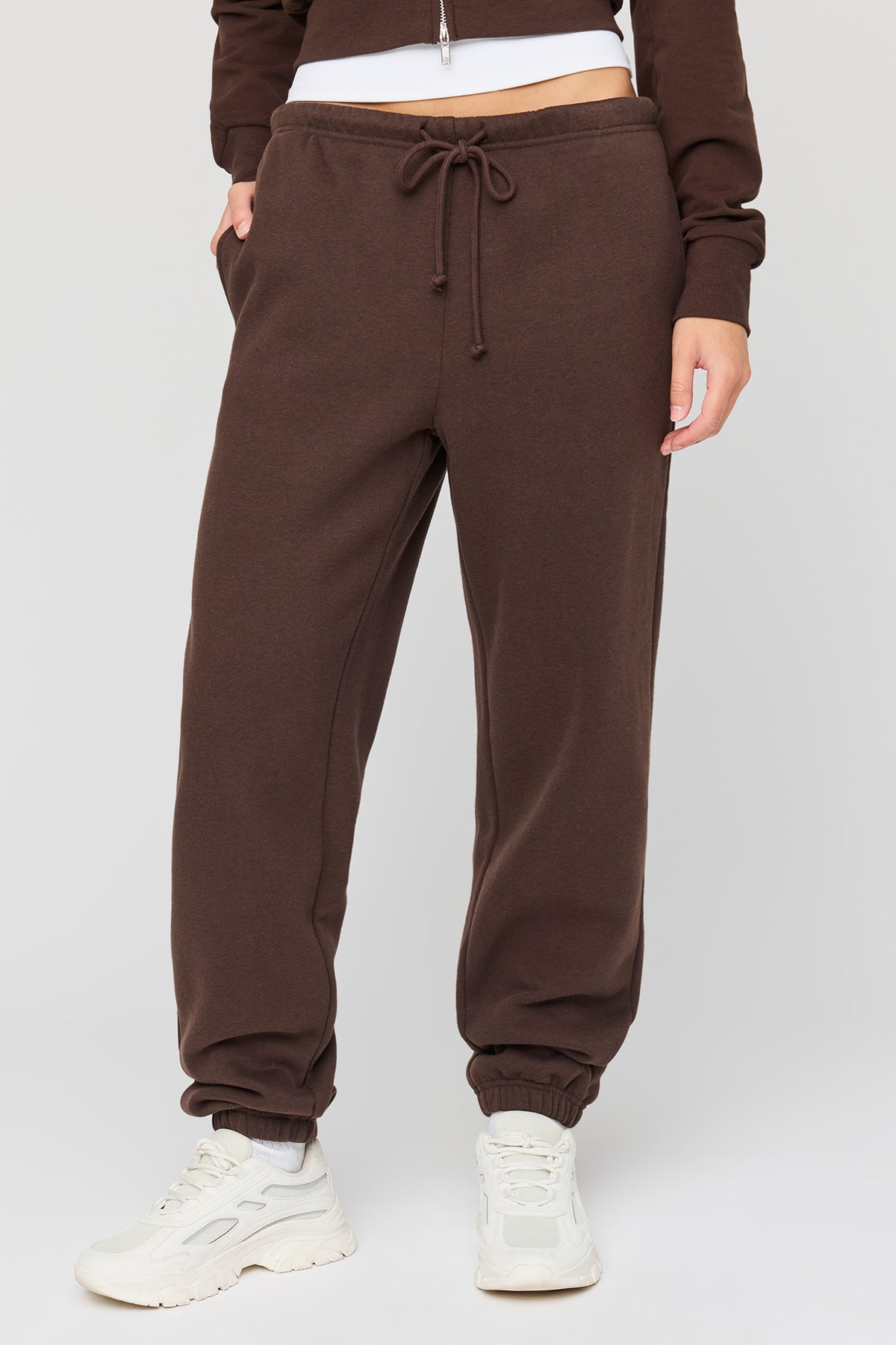 Alt View 2. Luxe Fleece Slim Fit Jogger - Brown