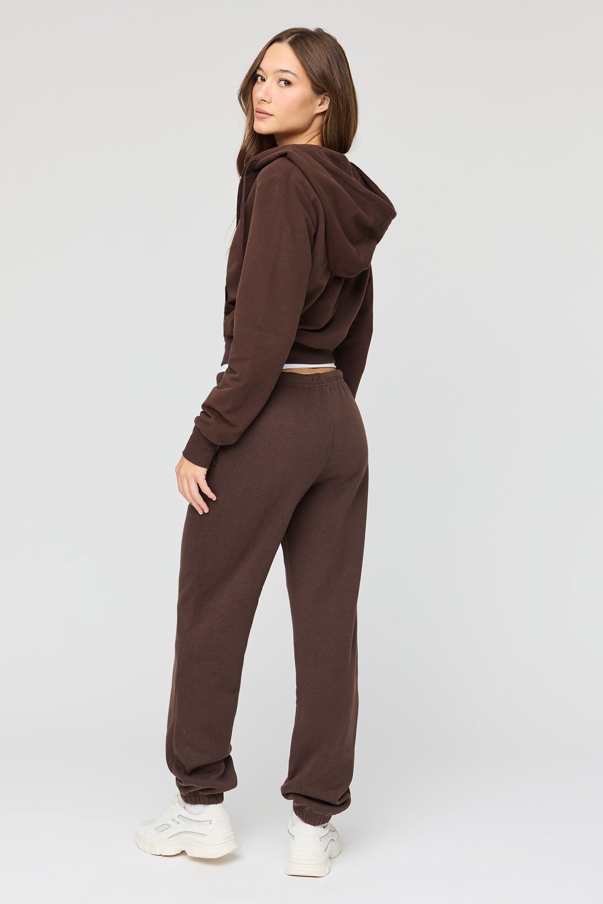 Alt View 3. Luxe Fleece Slim Fit Jogger - Brown