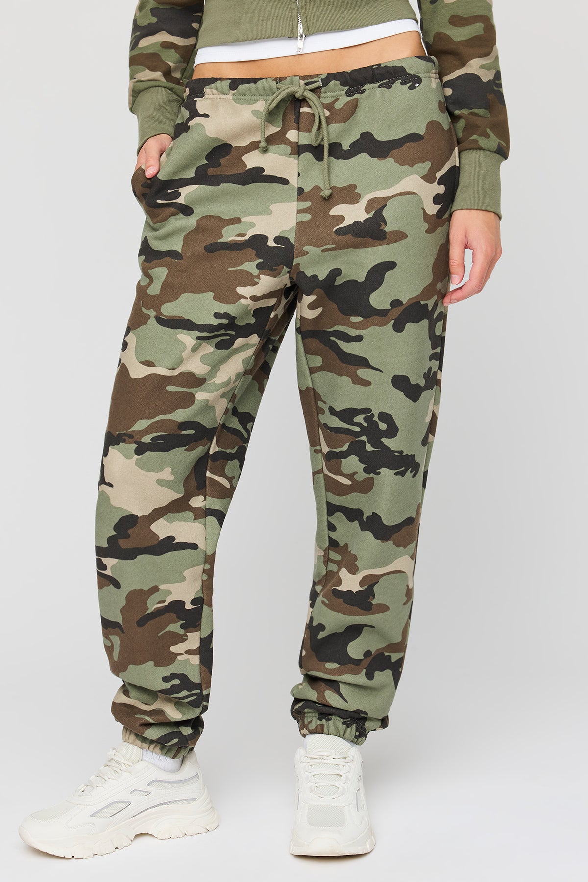 Alt View 2. Luxe Fleece Slim Fit Jogger - Camouflage