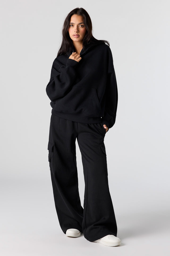 Pantalon d'entraînement cargo à jambe ultralarge en molleton