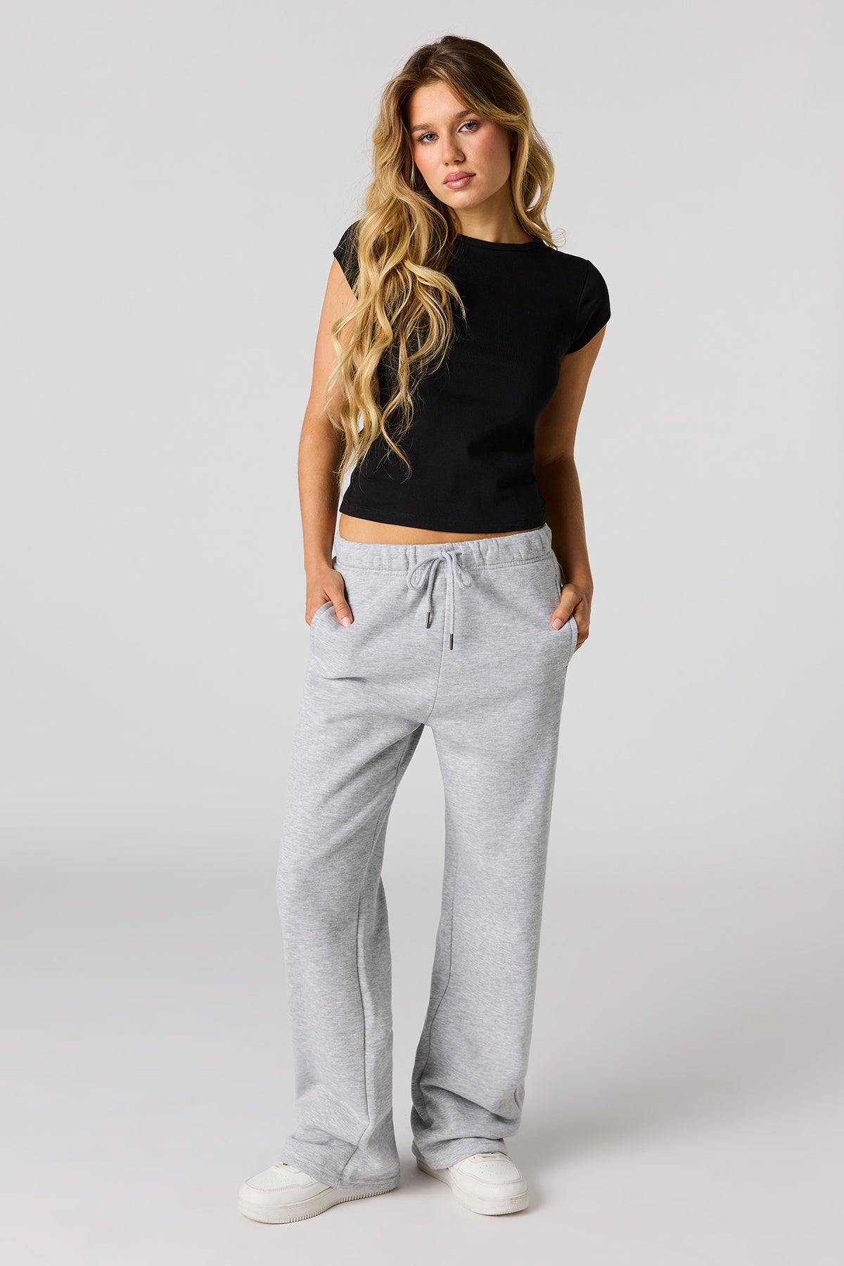 Pantalon d'entraînement à jambe droite en molleton