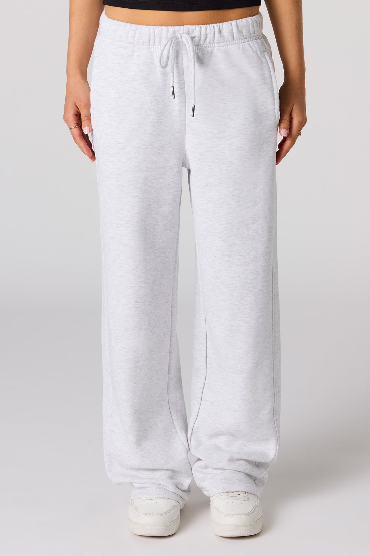 Alt View 2. Fleece Straight Leg Sweatpant - Light Grey