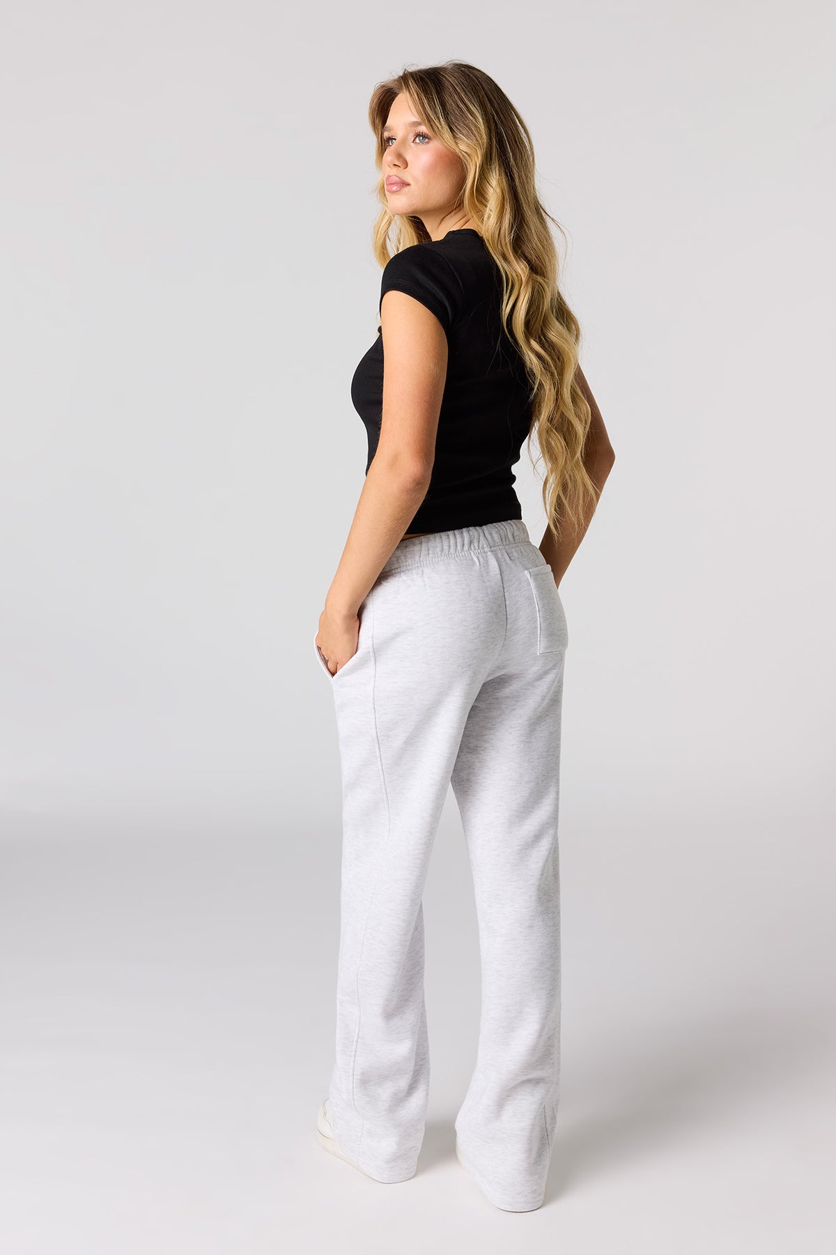 Alt View 3. Fleece Straight Leg Sweatpant - Light Grey