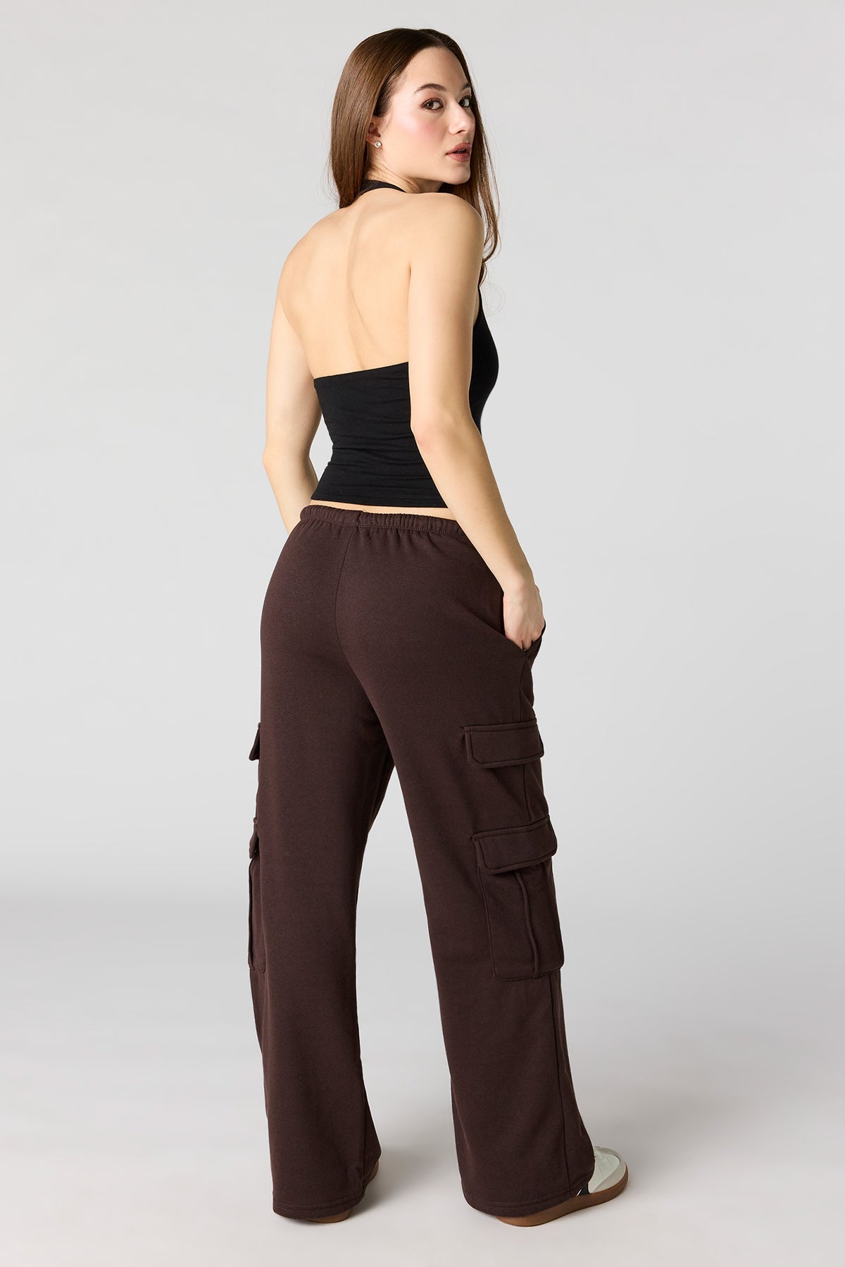 Alt View 12. Fleece Low Rise Baggy Cargo Sweatpant - Oatmeal