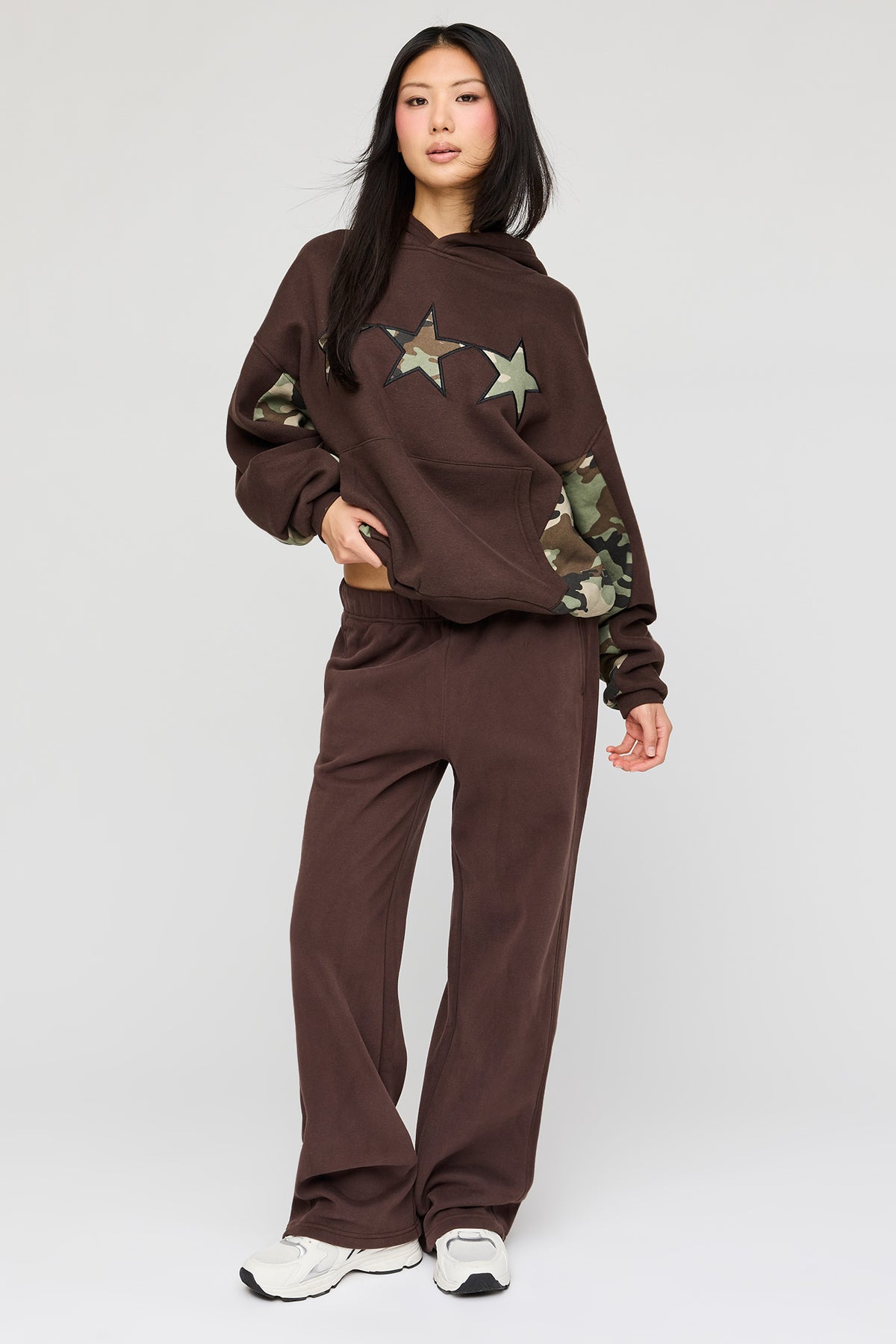 Pantalon d'entraînement à jambe droite en molleton de luxe