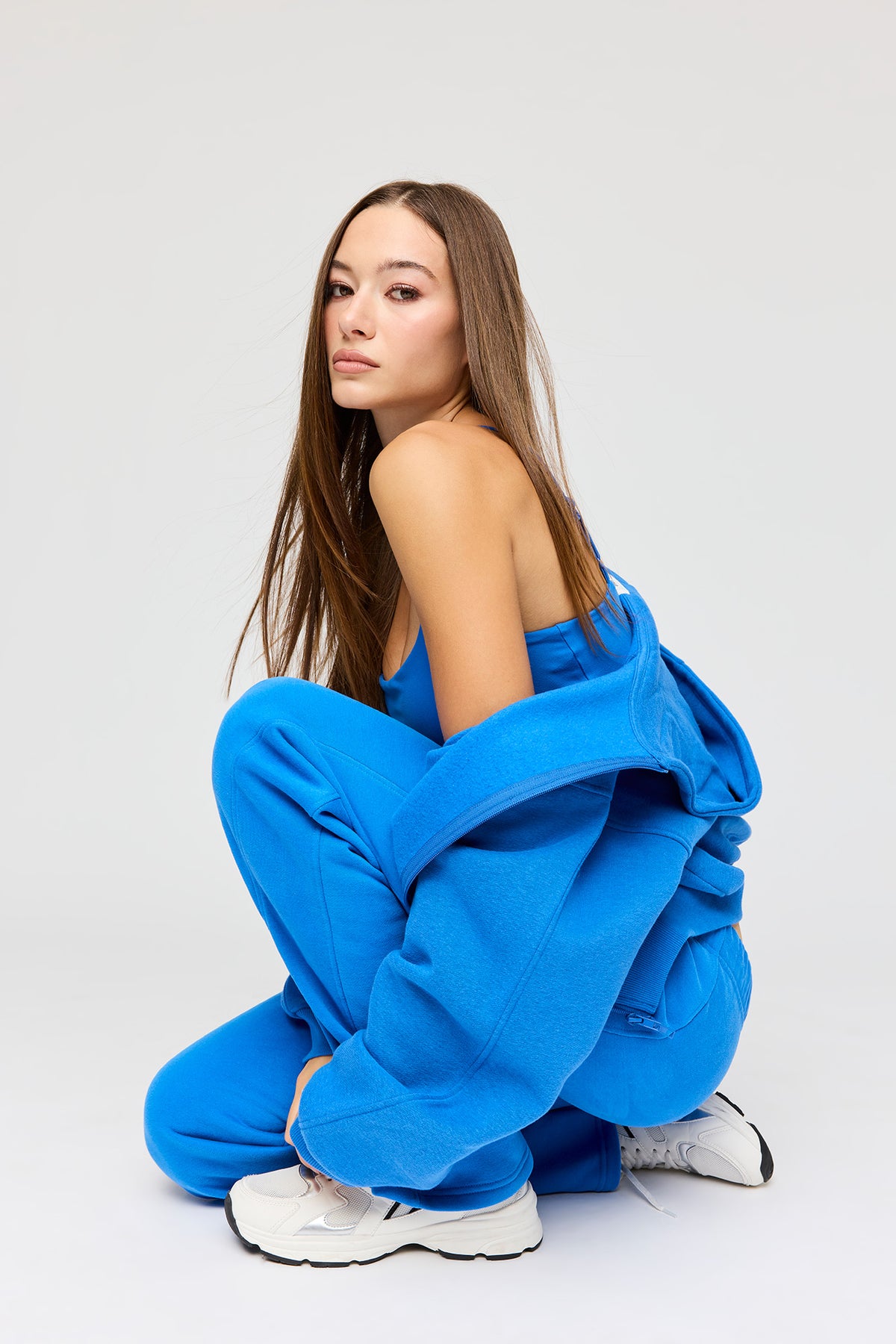 Pantalon d'entraînement à jambe droite en molleton de luxe