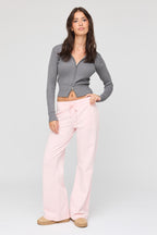 Pantalon d'entraînement à jambe large en tissu bouclé