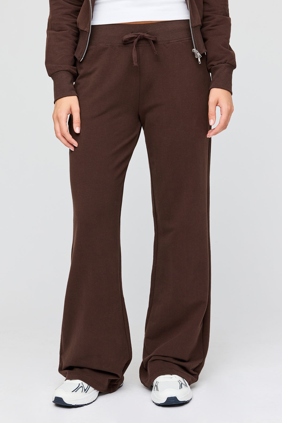 Alt View 2. French Terry Wide Leg Sweatpant - Brown