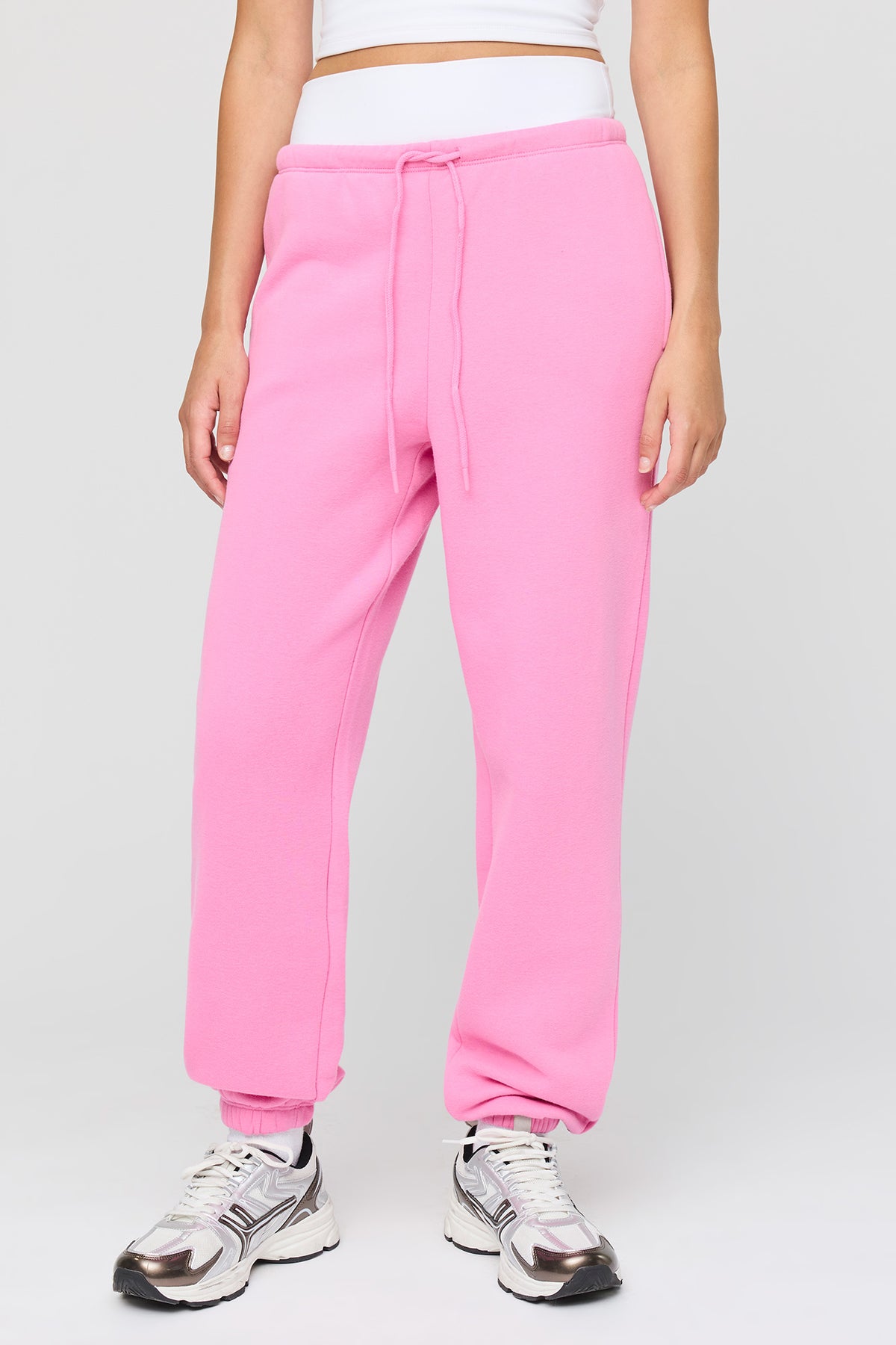 Alt View 2. Luxe Fleece Low-Rise Jogger - Pink