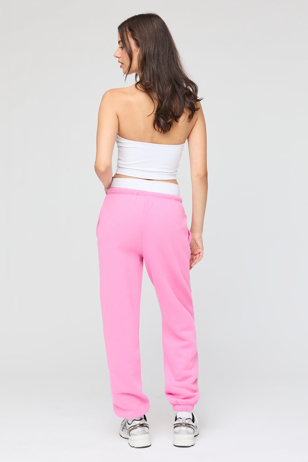 Alt View 3. Luxe Fleece Low-Rise Jogger - Pink